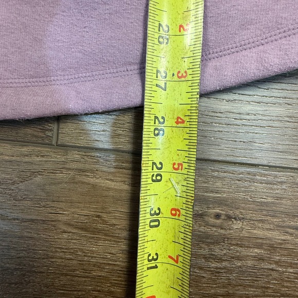 Athleta Cozy Karma Asymmetrical Zip Mock Neck Pullover Mauve Size S Thumbholes - Picture 4 of 15